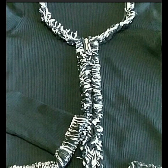 Cache black cardigan with fringe - Picture 4 of 4